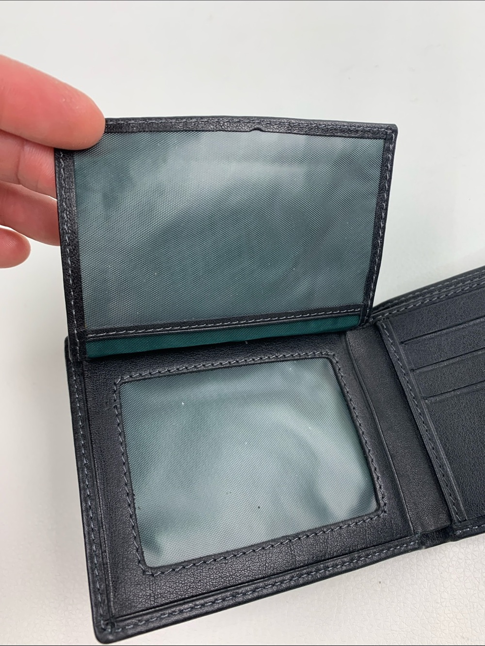 Vera Pelle Italy Black Leather Bi-Fold Men’s Wallet Genuine leather Green lining - Picture 8 of 12